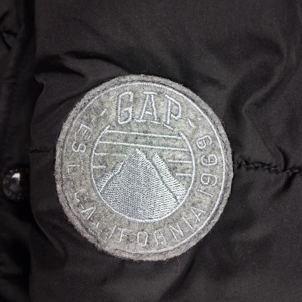 Gap Kids XL Black Puffer Jacket Removable Hood Fleece Lining Unisex Warm